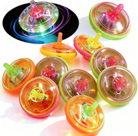 PROLOSO light up spinning tops, 100 pack of LED mini tops in orange, green, yellow and pink - view 2