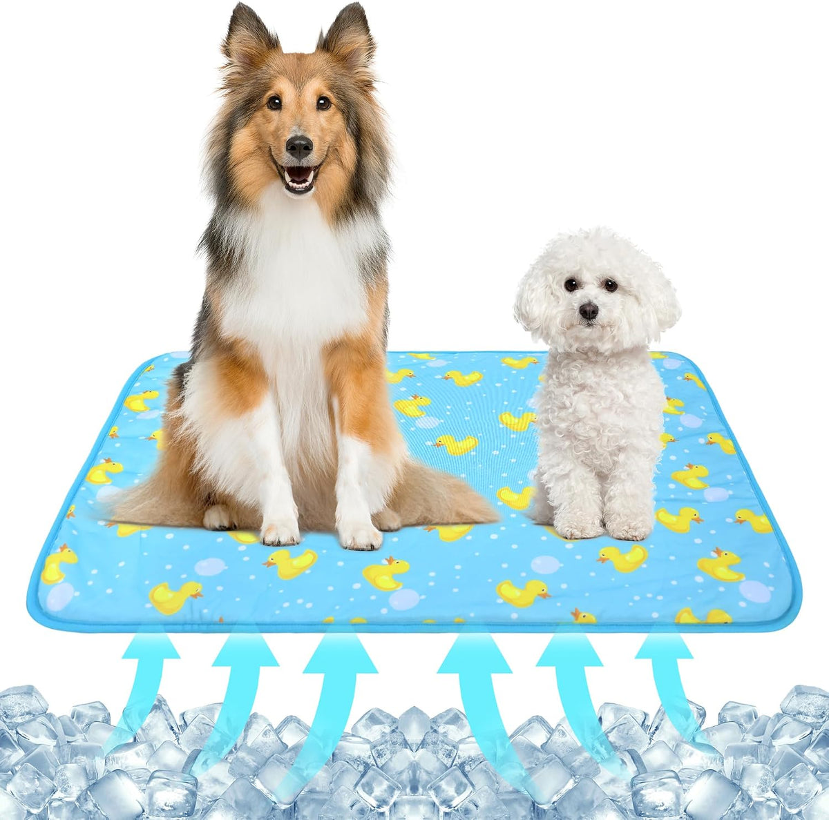 NACOCO Summer Pet Cooling Mat - L: 27.5'' x 38.5'' / Blue Duck