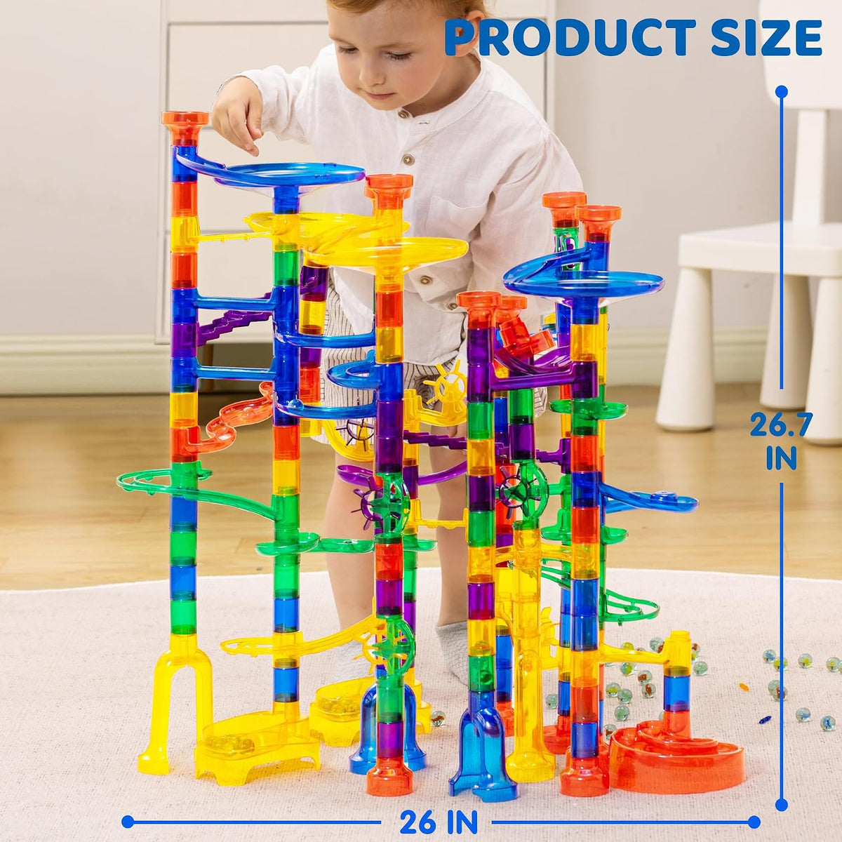 JOYIN 150Pcs Glowing Marble Run - Super Set-207PCS - image 4