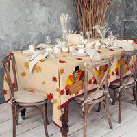 Fall Thanksgiving decorations, Disposable Tablecloth - Thanksgiving Turkey - image 2