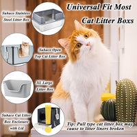 Suhaco Cat Litter Box Liners, Litter Pan Disposable Bags 2 Mil Thickened Cat Litter Liners with Drawstring Weekly 14 Large Pack Litter Bags for Easy Cleaning (L (Pack of 14))