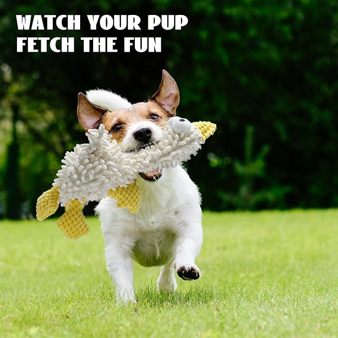 Nocciola Small Medium Large Dog Toys, Cute Soft Squeaky Crinkle Plush Stuffed Durable Pet Teething Animal Chew Toys for Small to Large Breed, Cognitive Stimuting Boredom Puppy Busy Birthdays Gifts