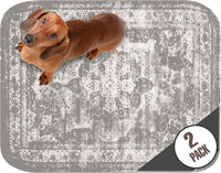 PUPIBOO Washable Pee Pads for Dogs and Cats - Vintage Grey / 18 x 24 Inch (Pack of 2)
