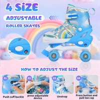 SHDSL pink rainbow light up adjustable roller skates for girls - view 27