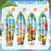 JellyArch inflatable surfboard decorations with tropical flower print, set of 4 - view 34
