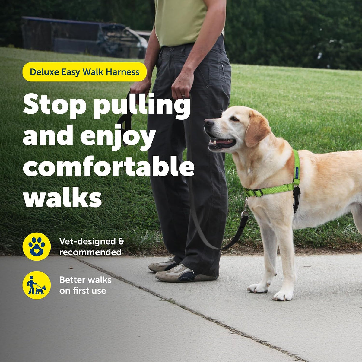 PetSafe Easy Walk Deluxe Dog Harness, No Pull Dog Harness - Medium/Large / Apple Green - image 3