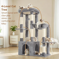 Heybly Heavy Duty Cat Tree with Large Base for Large Indoor Cats - Light Gray / L - image 2