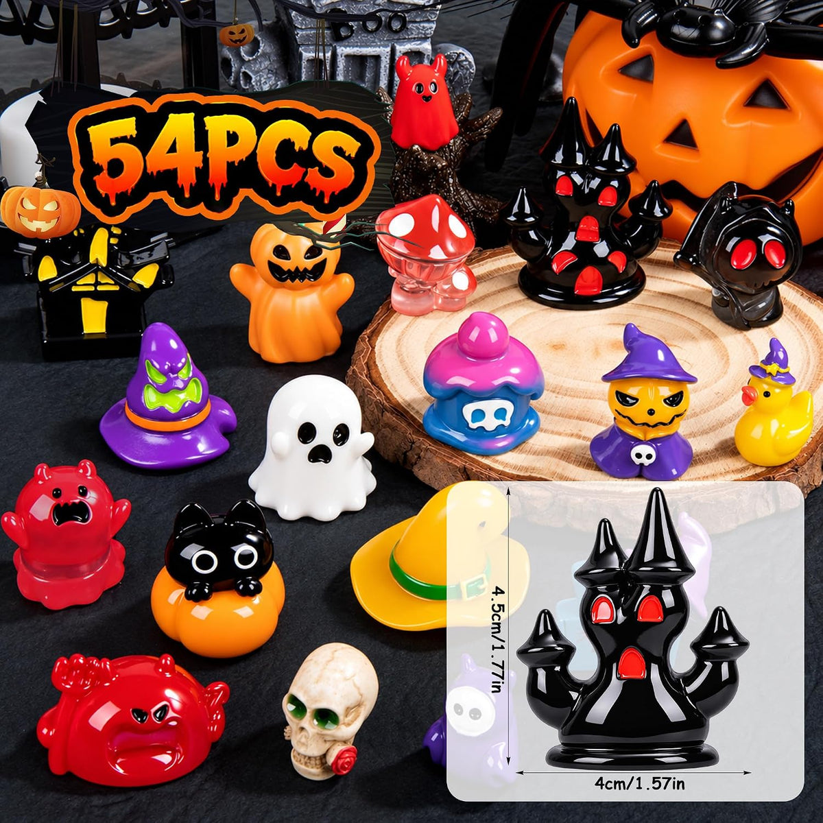 44Pcs Halloween Mini Ghost Figurines 44 Styles Luminous Resin - 54pcs-halloween Figures - image 3