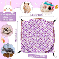 Weewooday 3 Tier Rat Hammock 3 Pcs Warm Ferret Hammock Bed for Small - Blue, purple, green - image 2