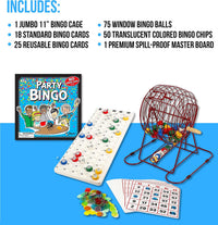 Regal Games Deluxe Bingo Game Set with Cage, Board, Balls - Professional Red 18 Card - image 2