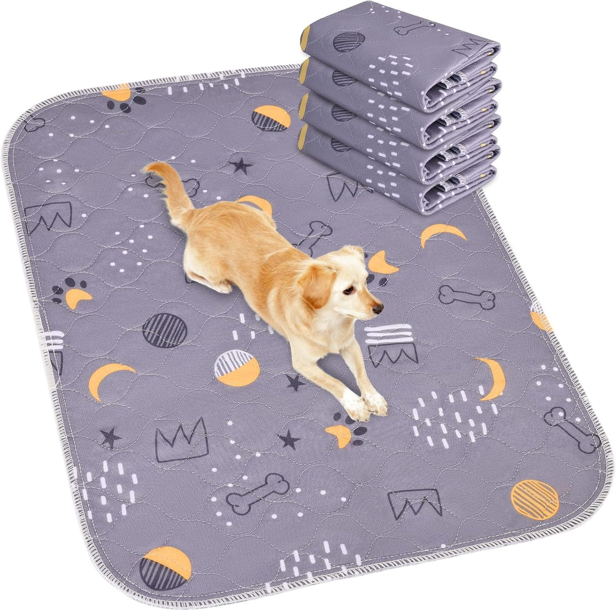 UPSKY Washable Pee Pads for Dogs 2 Pack 34" x 36", Waterproof - A-grey / 18x24 Inch (Pack of 4)