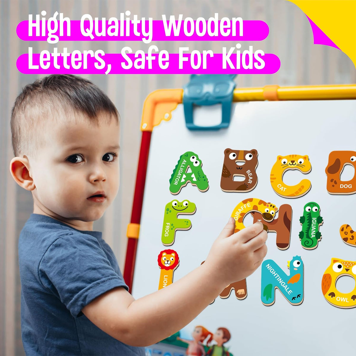 Large Size Magnetic Letters - 26 Magnetic Wooden Letters - image 4