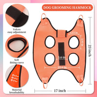 PatiencET Cat Grooming Hammock Kit – Essentials for Dogs - S (17 LB Max) / Orange - image 2