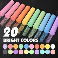 180PCS Sidewalk Chalks Set in 20 Colors, Non-Toxic - 180 - image 2