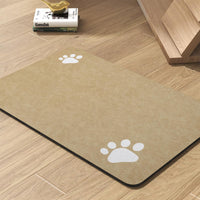 PADOOR Pet Feeding Mat-Absorbent Dog Mat for Food and Water Bowl-No - 12"x19" / Beige