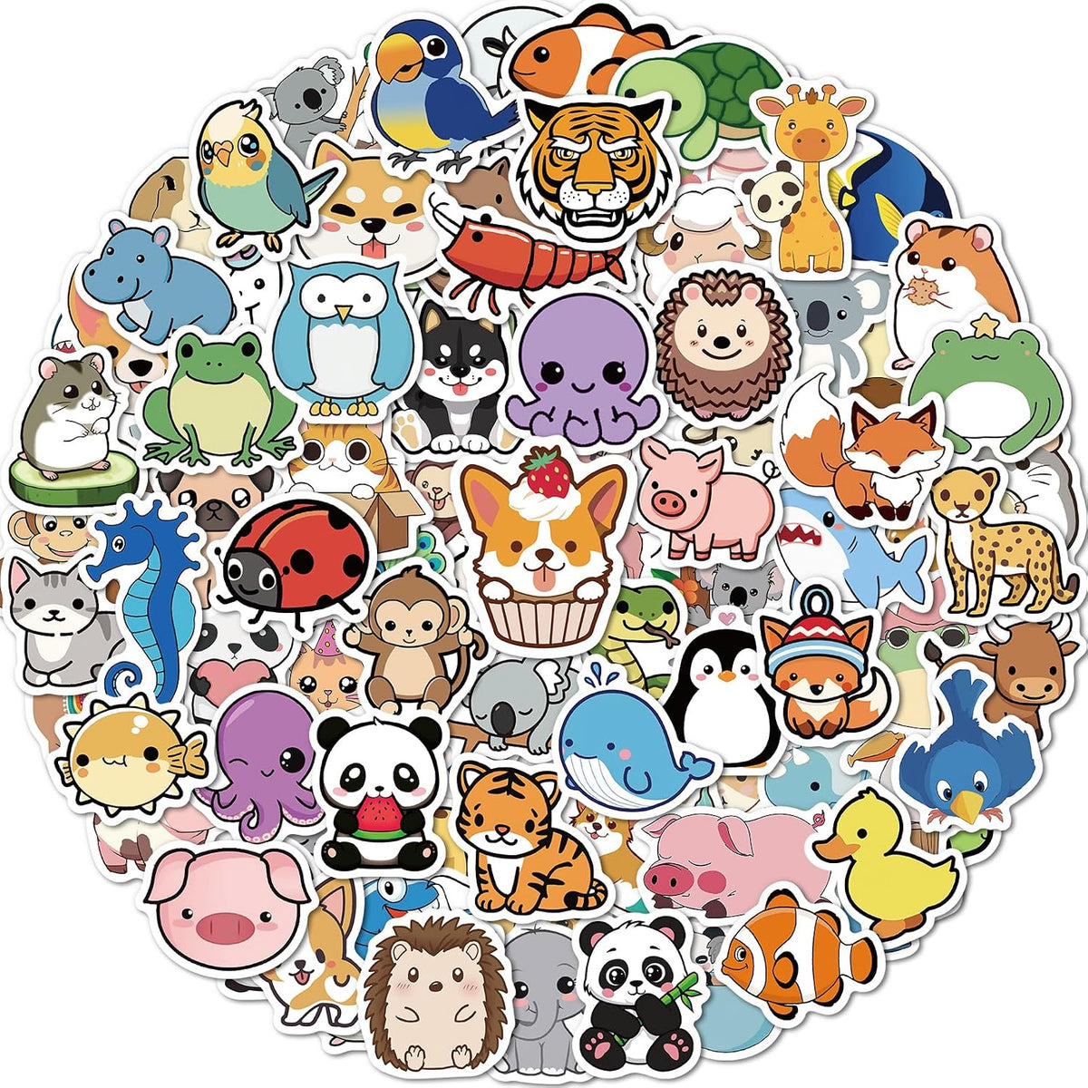 100 Pcs Animal Stickers for Kids, Cute Water Bottle Stickers - 100 Pcs