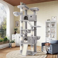 SHA CERLIN 81in Multi-Level Tall Cat Tree Tower for Indoor - Grey