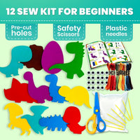 QUOKKA kids sewing kit with 12 felt toy projects and storage box - view 22