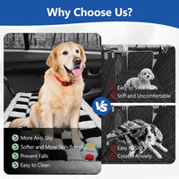 Thickened Dog Bed for Car Back Seat, Upgraded Bottom Non-Slip - White-Black - image 4