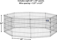 MidWest 30-Inch Exercise Pen, Single Door, 16 Sq Ft Play Area – Essentials for Dogs - Black No Door / 24" H - image 3