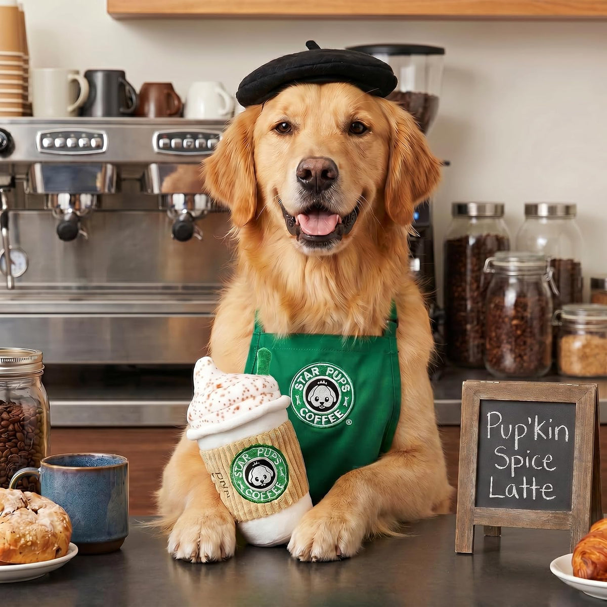Nestpark Parody Star Pups Coffee Dog Toy Pup'kin Spice Latte - image 2