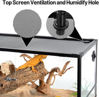 50 Gallon Reptile Tank, Glass Reptiles Terrarium 36" x 18" x 18", Sliding Door, Top Ventilation, Cable Pass, Humidify Hole, Glass Reptile Cage Habitat for Bearded Dragon, Lizard, Snake, Gecko