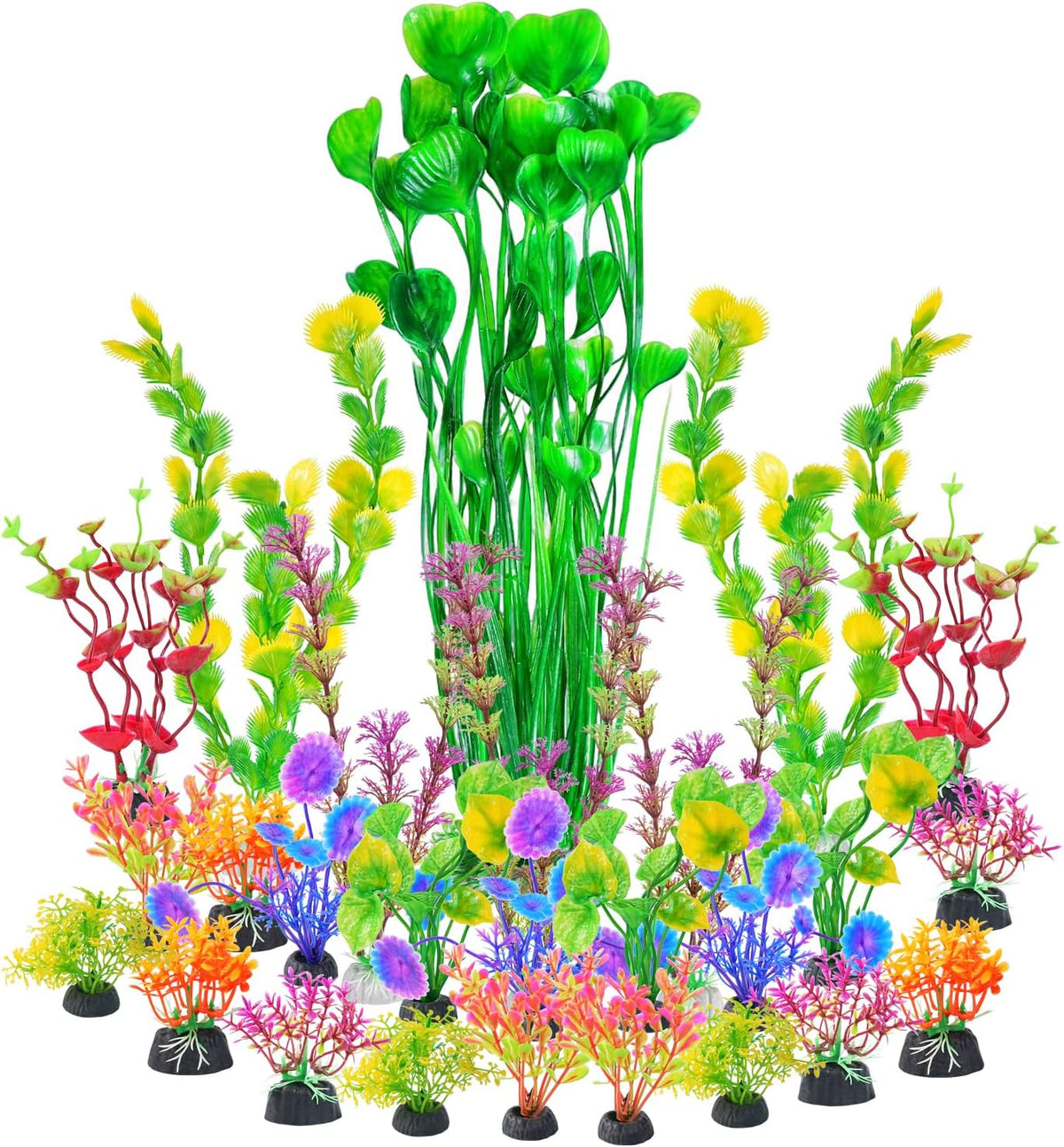 AQUANEAT Artificial Fish Tank Plants - Multi Color