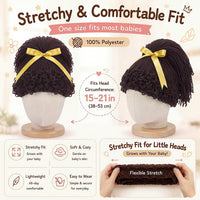 Halloween Cabbage Costume Yarn Wig - Dark Brown 2 / High Ponytail - image 2