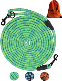 Long Dog Leash Tie-Out Check Cord - Green / 30FT