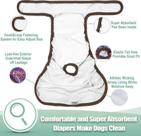 wegreeco Washable Reusable Premium Female Dog Diapers - Large / Boho Style - image 4