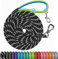 30 FT Dog Leash, Obedience Recall Training Agility Lead - 15ft*3/8" / Black