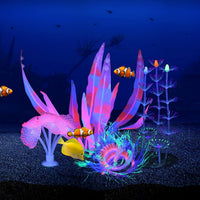 Glowing Fish Tank Decoration Aquarium Plants Accessories Kit #2 – Essentials for Fish - Coral+Anemone+Feather Coral+Kelp