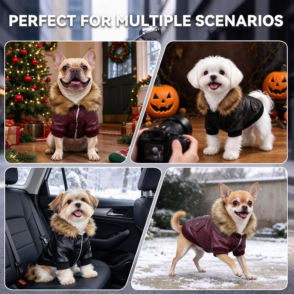 LESYPET Dog Leather Jacket for Small Dogs - X-Large / Black - image 3