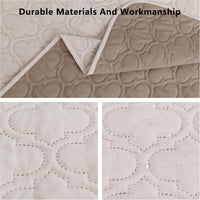 Waterproof Couch Cover, Washable Dog & Pet Furniture Protector - Cream+khaki / 68x82 Inches - image 2