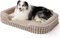 LE SURE Cute Cozy High Back Orthopedic Dog Beds Medium Size Dog - 42.0"l X 30.0"w X 7.0"th / Hazel