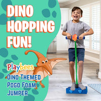 Playbees foam pogo stick for kids with soft dinosaur head and claws - view 10