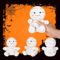 My OLi 9 inch Halloween plush bears 2 pack in pumpkin and wizard costumes with flip-top hats - view 23