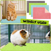 Barydat 8 Pcs Guinea Pig Cage Liner for Guinea Pig Cage Bedding Reusable Rabbit Mat Pad Washable Training Pad Animal Sleeping Bedding Mat(16x12'',Gray, Green, Pink, Blue)
