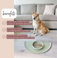 Silicone Dog Food Mat, Pet Placemat, 21" x 10.5" Deep - Terracota / 21"L x 21"W - image 2