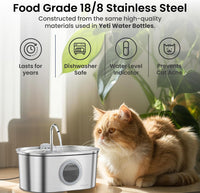 PawsPik SS-01 Stainless Steel Faucet-Design Cat Fountain – Essentials for Cats - Silver - image 2