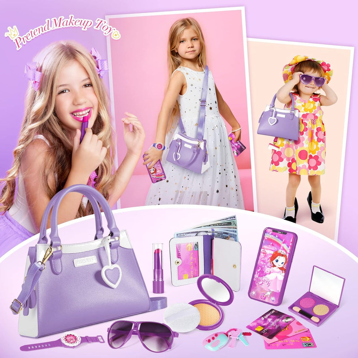 Shemira Play Purse for Little Girls - Purple - image 2