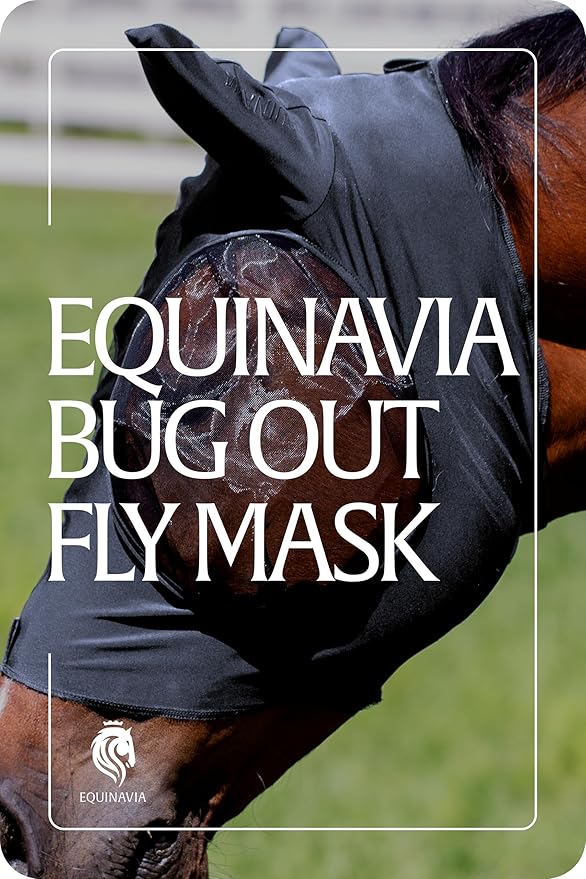 Equinavia Bug Out Fly Mask | Against Flies, Insects, UV Rays - Carbon Grey - Cob