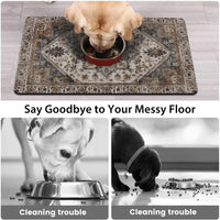 Dog Food Mat for Floors, Absorbent Pet Cat Food Bowl Mat - Bohemia 3 / 27"L x 17"W - image 3
