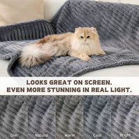 Pet Blankets for Cats, Waterproof Cat Blanket Washable - Charcoal / 25"x30" (Pack of 4) - image 4