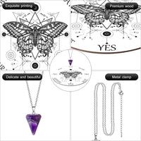 Blulu Pendulum and Board Wooden Dowsing Set Crystal Necklace Wiccan - White - image 3