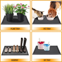 Ottomanson Indoor/Outdoor Boot Tray Non-Slip Doormat Modern Entryway Mat for Entryway Patio Backyard Garage, 17.5" x 27", Black