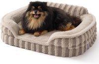 LE SURE Cute Cozy High Back Orthopedic Dog Beds Medium Size Dog - 24.0"l X 18.0"w X 6.0"th / Hazel
