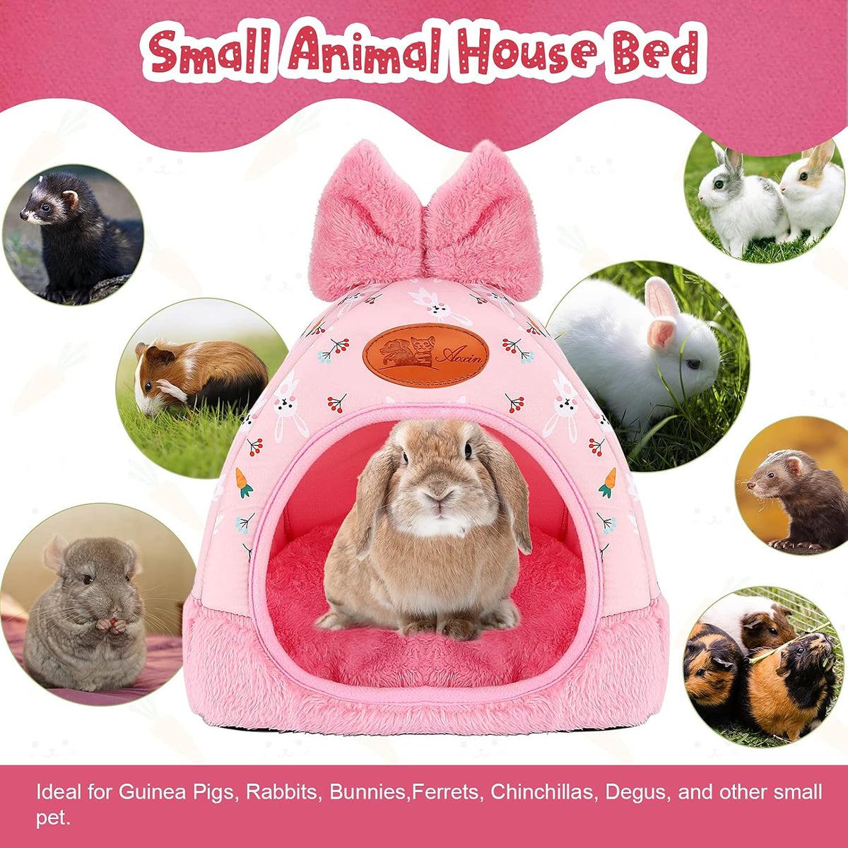 YUEPET Bunny Hideout House, Rabbit Bed - Carrot - image 3