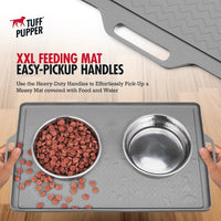 Tuff Pupper 36x24 XXL Dog Feeding Mat for Food and Water - Gray / Small - 18" x 12" - image 4
