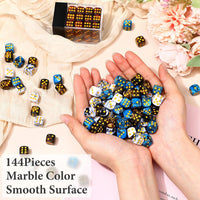 Foilswirl 144-piece 12mm mini dice set in brown, dark red, blue and gray with storage boxes - view 19